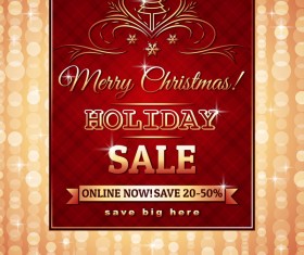 Christmas holiday discount sale red background vector 14