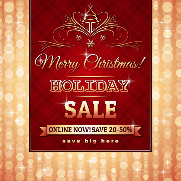 Christmas holiday discount sale red background vector 14