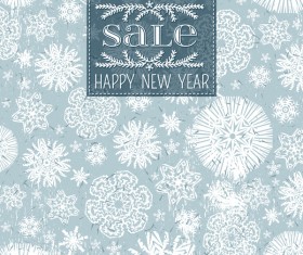 Christmas holiday sale background with snowflake seamless pattern vector 01
