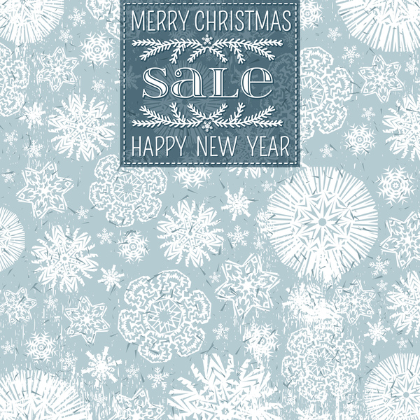 Christmas holiday sale background with snowflake seamless pattern vector 01