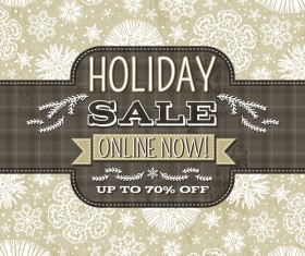 Christmas holiday sale background with snowflake seamless pattern vector 02