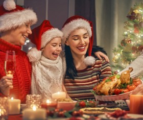 Christmas night family party Stock Photo
