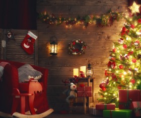 Christmas night lights Stock Photo 01