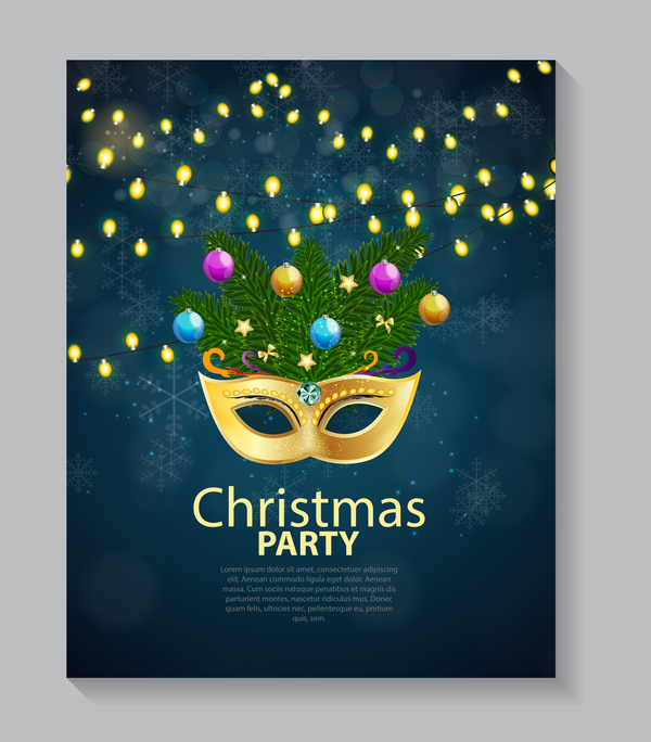Christmas party flyer and brochure cover vector