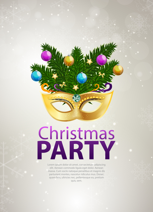 Christmas party flyer template design vector