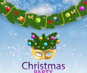 Christmas party flyer template with bright background vector