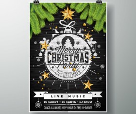 Christmas party flyer with poster cover template vector 01