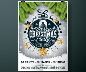 Christmas party flyer with poster cover template vector 03