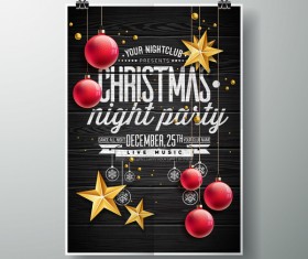 Christmas party flyer with poster cover template vector 05