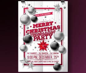 Christmas party flyer with poster cover template vector 06