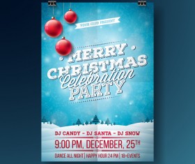 Christmas party flyer with poster cover template vector 07