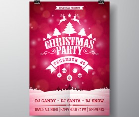 Christmas party flyer with poster cover template vector 08