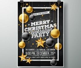 Christmas party flyer with poster cover template vector 09