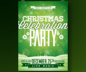 Christmas party flyer with poster cover template vector 10