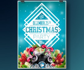 Christmas party flyer with poster cover template vector 11