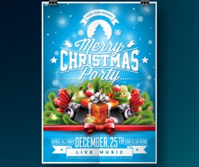 Christmas party flyer with poster cover template vector 12