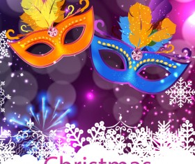Christmas party poster purple vector template 04