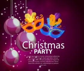 Christmas party poster purple vector template 05