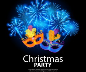 Christmas party poster template with black background vector