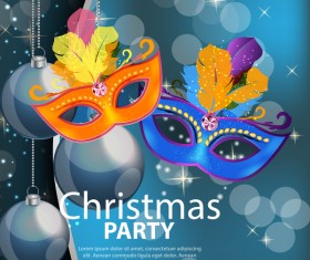 Christmas party poster with xmas background vector