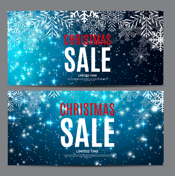 Christmas sale banners template vector 01
