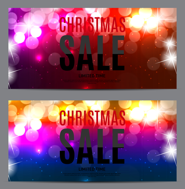 Christmas sale banners template vector 02