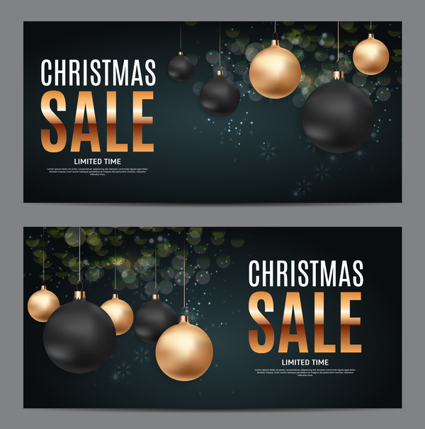 Christmas sale banners template vector 03