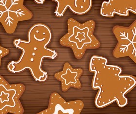 Christmas sticker icon with wooden background vector
