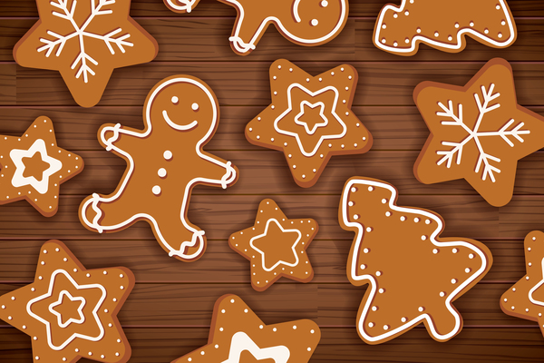 Christmas sticker icon with wooden background vector