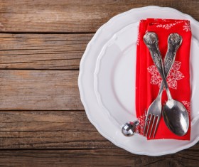 Christmas tableware Stock Photo 01