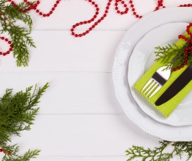 Christmas tableware Stock Photo 02