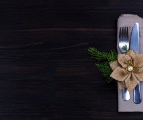 Christmas tableware Stock Photo 03