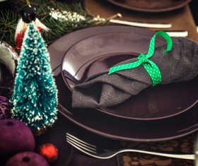 Christmas tableware Stock Photo 04