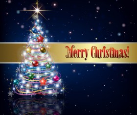 Christmas tree and decorations vector