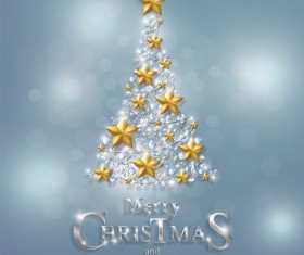 Christmas tree with jewelry decoration dessign vector 01