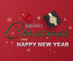 Christmas with new year and red background vector