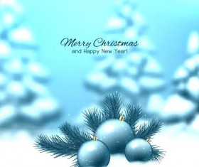Christmas with new year and winter background vector