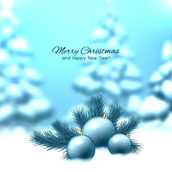 Christmas with new year and winter background vector