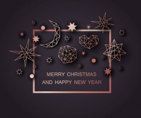 Christmas with new year background and geometric shape decor vector
