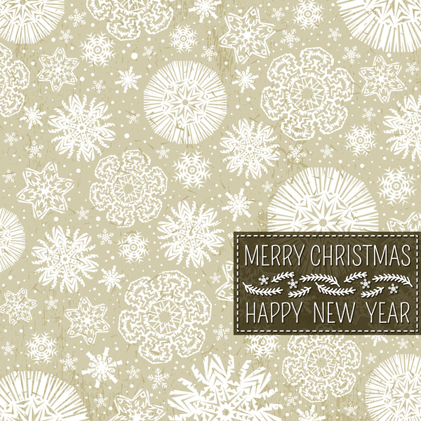 Christmas with new year snow seamless pattern vector 01