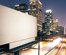City night street billboard Stock Photo