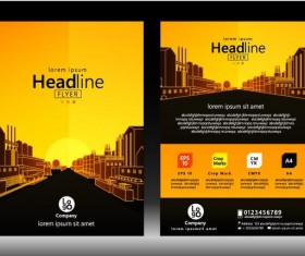 City styles brochure cover template vector