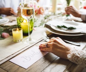 Closeup of luxury dinner atmosphere Stock Photo