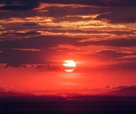 Clouds at the sky at dusk Stock Photo