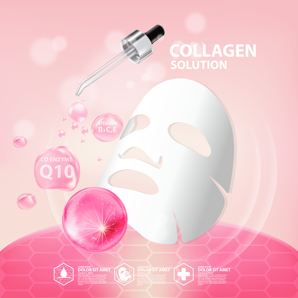 Collagen moisture masque advertising poster template vector 02