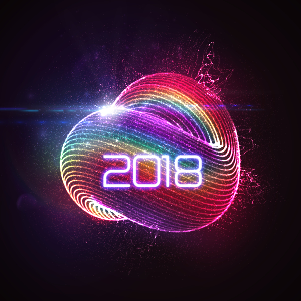 Colored abstract 2018 new year background vector