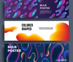 Colored shapes banners vector