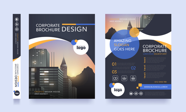 Creative brochure cover modern design vector 01