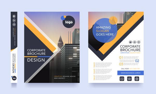 Creative brochure cover modern design vector 02