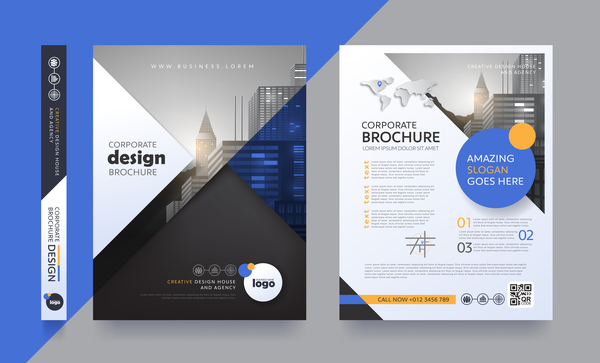 Creative brochure cover modern design vector 06